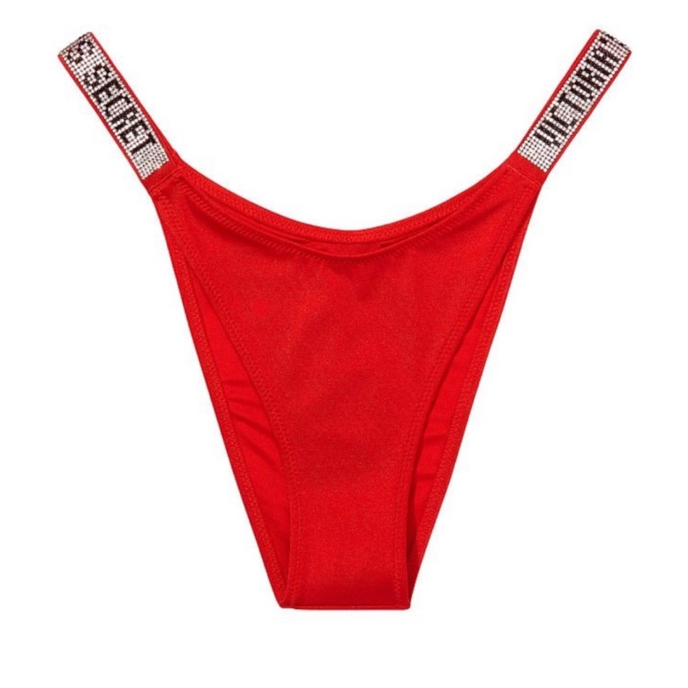 Victoria’s Secret shine strap bikini bottoms sz L